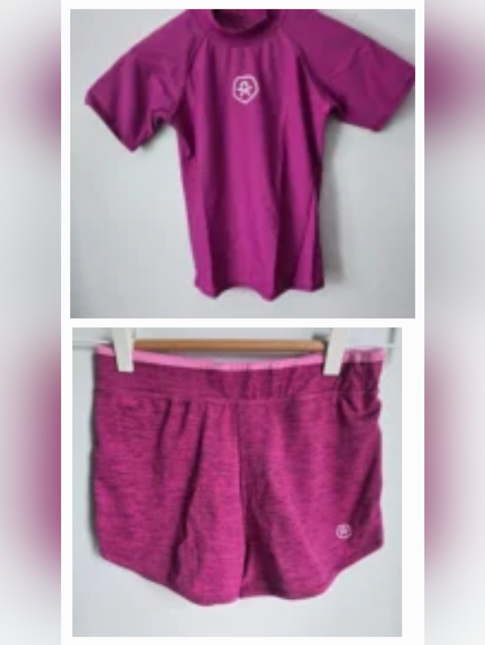 COLOR KIDS Girls' Magenta Active Rash Guard & Shorts Set